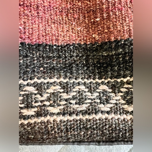 HANDMADE 16”x16” Wool Rug Accent Pillow Cover From Old Handwoven Wool Kilim Rug - Picture 5 of 7